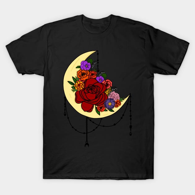 Flowery moon T-Shirt by LeeAnnaRose96